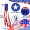 2 Pack 50 Inch Large American Flag Windsock with Lights 4th of July Decorations, Patriotic Fourth of July Outdoor Decor, Red White Blue Star Stripes Hanging Decorations Memorial Day Independence Day